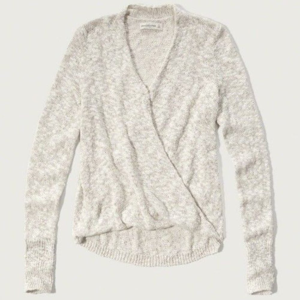 Vintage Abercrombie Cream Wrap Front Sweater